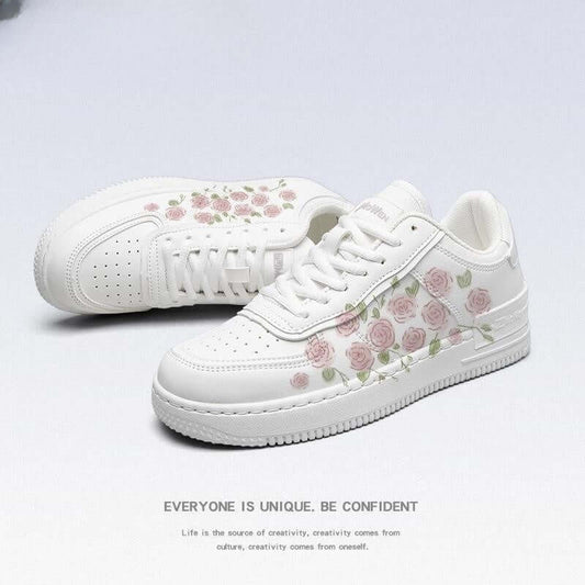 White Shoes Girls' Sneakers Autumn New $77.50 Dana Fashion Color: White French Rose size: 35 Women's shoes Product information: Lining material: cloth Color: MW white French rose (pink and white shoelaces) Upper height: Middle top Heel shape: Other Size: