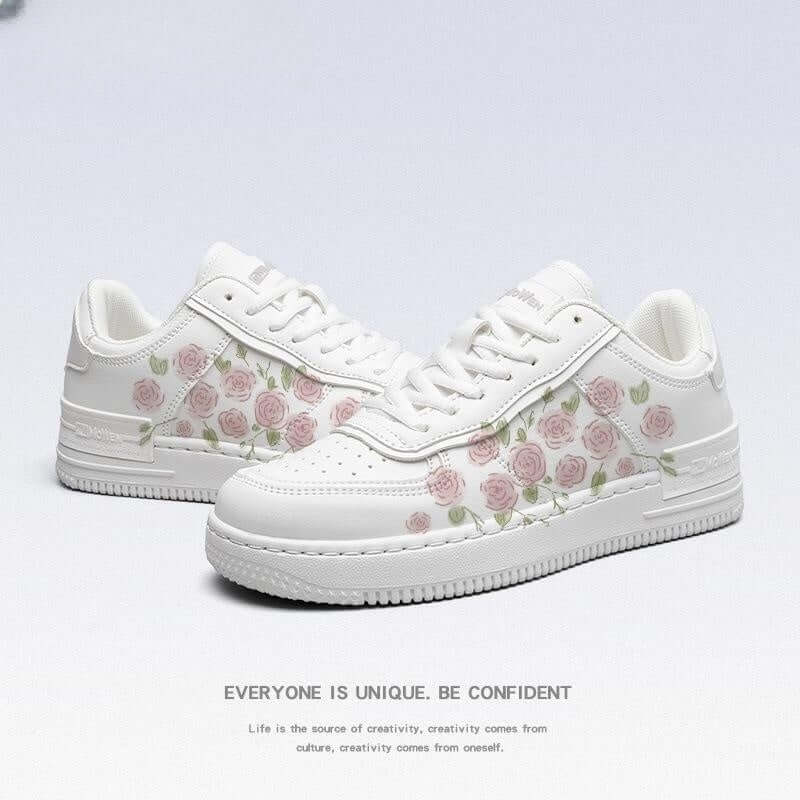 White Shoes Girls' Sneakers Autumn New $77.50 Dana Fashion Color: White French Rose size: 35 Women's shoes Product information: Lining material: cloth Color: MW white French rose (pink and white shoelaces) Upper height: Middle top Heel shape: Other Size: