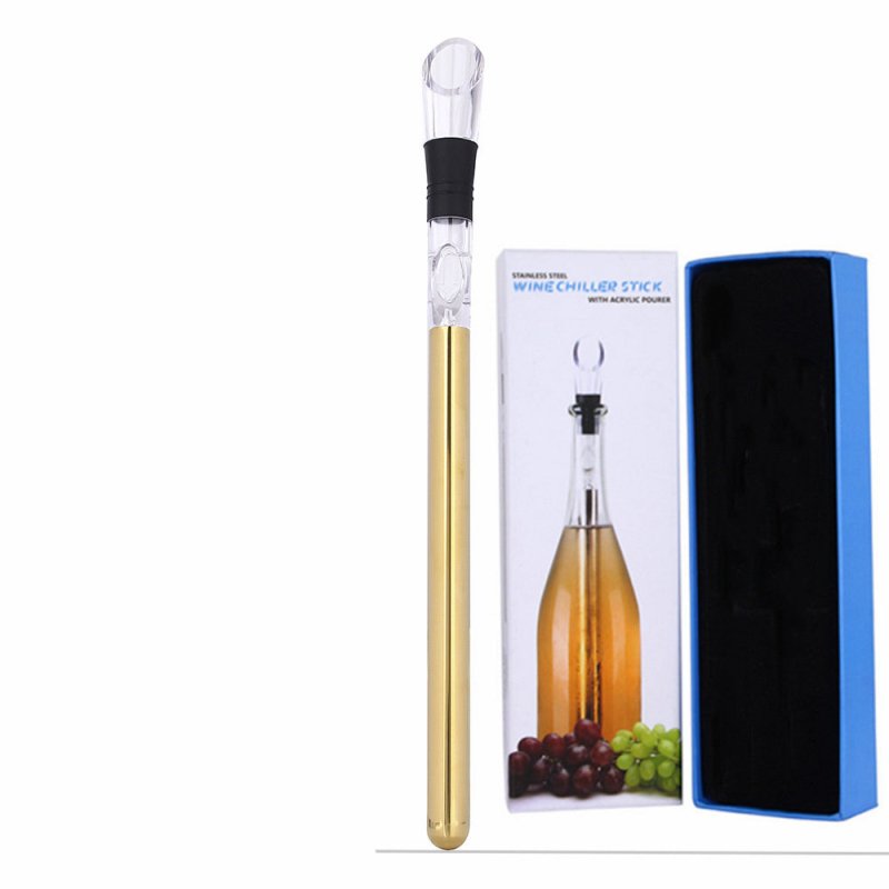 Wine Bottle Cooler Stick Stainless Steel Wine Chilling Rod Leakproof Wine Chiller Beer Beverage Frozening Stick Bar Tools $27.35 Dana Fashion Color: Gold style: Box packaging Dana's Kitchen Overview: A three-in-one wine cooling rod that combines a bottle