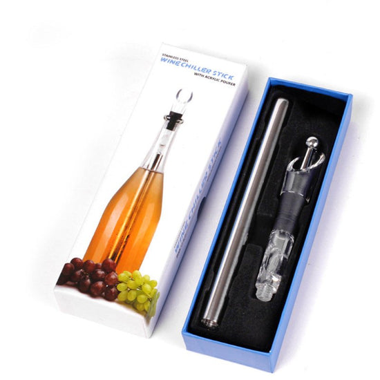 Wine Bottle Cooler Stick Stainless Steel Wine Chilling Rod Leakproof Wine Chiller Beer Beverage Frozening Stick Bar Tools $23.06 Dana Fashion Color: Black style: Box packaging Dana's Kitchen Overview: A three-in-one wine cooling rod that combines a bottle