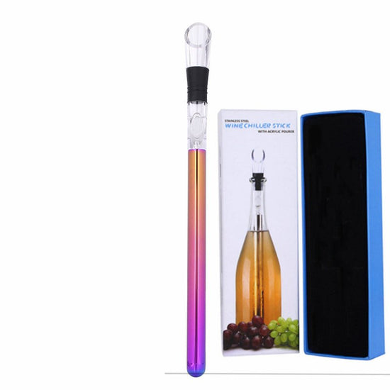Wine Bottle Cooler Stick Stainless Steel Wine Chilling Rod Leakproof Wine Chiller Beer Beverage Frozening Stick Bar Tools $23.06 Dana Fashion Color: Colourful style: Box packaging Dana's Kitchen Overview: A three-in-one wine cooling rod that combines a bo