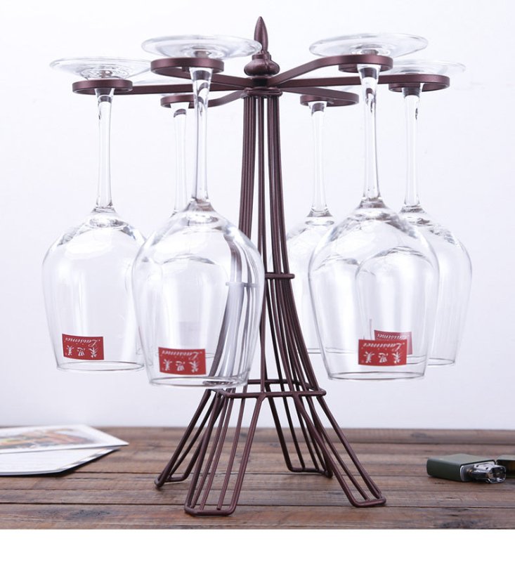 Wine glass holder $45.90 Dana Fashion Color: Bronze Dana's Kitchen Process material: iron, welding Size：26*15*33cm Trial scope: home, hotel, bar, etc. note: 1. Due to differences between different displays, the picture may not reflect the actual color of