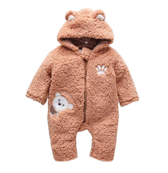 Winter Baby Boy Girl Romper Cotton Clothes $47.99 Dana Fashion Color: Brown Size: 66cm Baby Clothing Product Details: Fabric: Cotton Applicable gender: unisex Color classification: White Brown Khaki Safety class: Class A Material Composition: Cotton 80% P