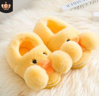 Winter cute cartoon kids cotton shoes for men and women baby shoes small yellow duck cotton slippers children $19.98 Dana Fashion Color: Brown Size: 14 Baby & Mother Type of slippers: toe slippers Sole material: TPR Applicable gender: neutral / male and f