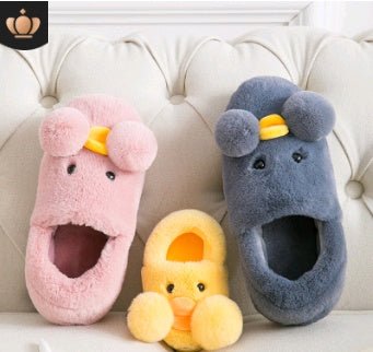 Winter cute cartoon kids cotton shoes for men and women baby shoes small yellow duck cotton slippers children $19.98 Dana Fashion Color: Brown Size: 14 Baby & Mother Type of slippers: toe slippers Sole material: TPR Applicable gender: neutral / male and f