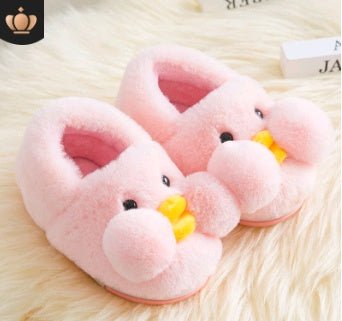 Winter cute cartoon kids cotton shoes for men and women baby shoes small yellow duck cotton slippers children $19.98 Dana Fashion Color: Pink Size: 14 Baby & Mother Type of slippers: toe slippers Sole material: TPR Applicable gender: neutral / male and fe