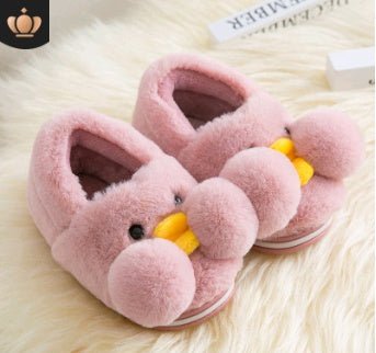 Winter cute cartoon kids cotton shoes for men and women baby shoes small yellow duck cotton slippers children $19.98 Dana Fashion Color: Red skin Size: 14 Baby & Mother Type of slippers: toe slippers Sole material: TPR Applicable gender: neutral / male an