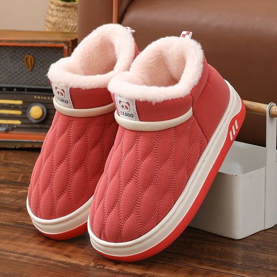 Winter Leather Waterproof Cotton Shoes Women $30.84 Dana Fashion Color: Orange Red Size: 36to37 Women's shoes Product information: Pattern: solid color Color: gray, coffee, dark blue, orange, red skin Size: 36-37 [cotton shoes thick, small size],38-39 [co