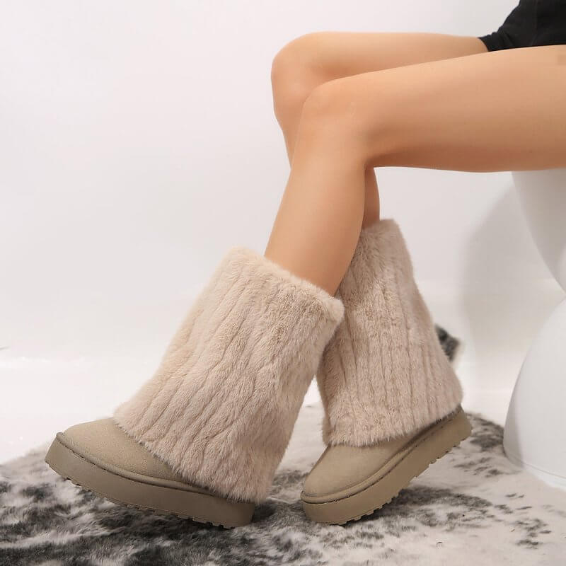 Winter Long Women's Fur Snow Boots $48.50 Dana Fashion Color: Gray Size: 36 Women's shoes Product information: Pattern: solid color Color: black, dark khaki cloth, Gray Upper height: Mid-top Sock length: 20cm Heel shape: flat heel Size: 36,37,38,40,39,41,