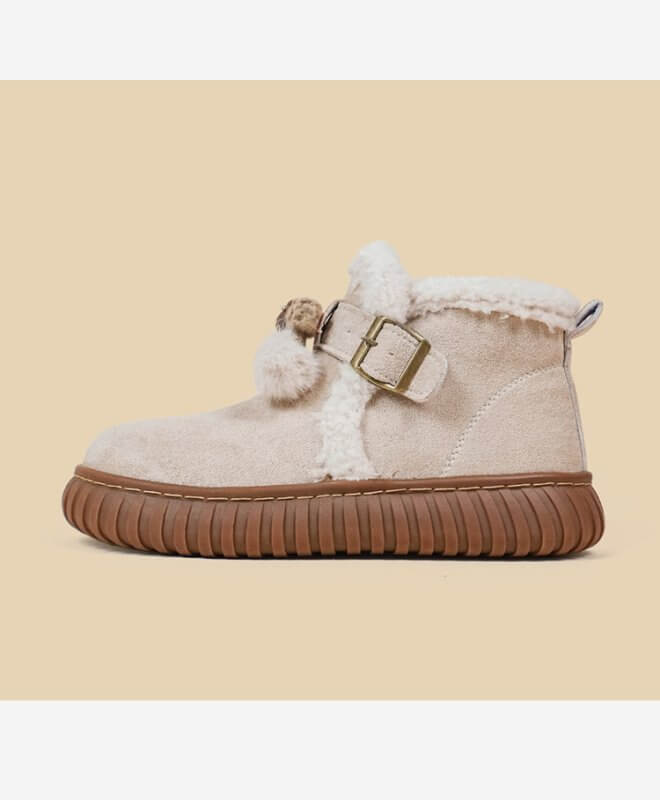 Winter Plush Thick Midsole Snow Boots $129.50 Dana Fashion Color: Apricot color Size: 35 Women's shoes Overview: Unique design, stylish and beautiful. Good material, comfortable feet. A variety of colors, any choice. Specification: Pattern: Solid color Sh