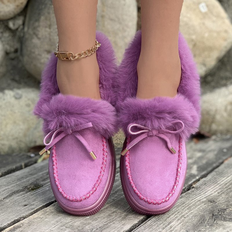 Winter Round Head Thick Bottom Velvet Warm Cotton Shoes Women $34.01 Dana Fashion Color: Purple Size: 36 Women's shoes Product information: Pattern: solid color Lining material: pu Applicable sports: Universal Color: black, red and white, white, red, leop
