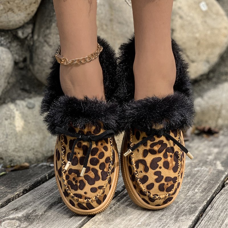 Winter Round Head Thick Bottom Velvet Warm Cotton Shoes Women $34.01 Dana Fashion Color: Leopard Print Size: 36 Women's shoes Product information: Pattern: solid color Lining material: pu Applicable sports: Universal Color: black, red and white, white, re