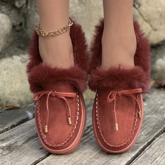 Winter Round Head Thick Bottom Velvet Warm Cotton Shoes Women $34.01 Dana Fashion Color: Red Size: 36 Women's shoes Product information: Pattern: solid color Lining material: pu Applicable sports: Universal Color: black, red and white, white, red, leopard