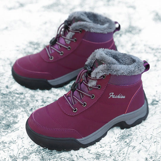 Winter Snow Boots For The Elderly Cotton Thickening Thermal Cotton Shoes $49.99 Dana Fashion Color: Purple Size: 36 Women's shoes Product information: Lining material: artificial plush Color: Black gray, dark blue Rose Red, black purple, purple Upper heig
