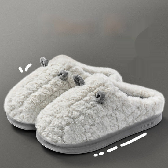 Winter Warm Indoor Home Thick Bottom Non Slip Cotton Slippers $38.50 Dana Fashion Color: Gray Size: 40to41 Women's shoes Product information: Color: pink, light green, white, gray, brown Size: 36-37,38-39,40-41,42-43,44-45 Sole craft: sewing shoes Sole ma