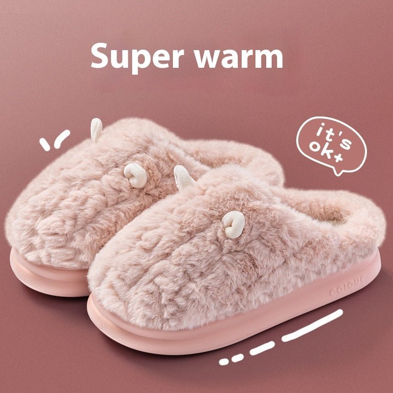Winter Warm Indoor Home Thick Bottom Non Slip Cotton Slippers $38.50 Dana Fashion Color: Pink Size: 36to37 Women's shoes Product information: Color: pink, light green, white, gray, brown Size: 36-37,38-39,40-41,42-43,44-45 Sole craft: sewing shoes Sole ma