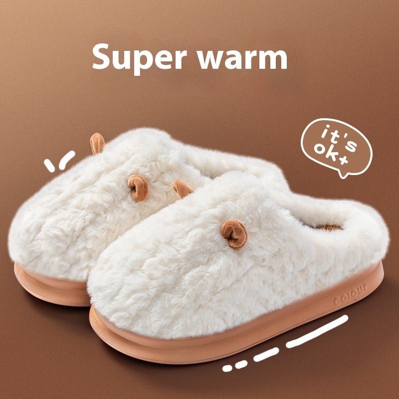 Winter Warm Indoor Home Thick Bottom Non Slip Cotton Slippers $38.50 Dana Fashion Color: White Size: 36to37 Women's shoes Product information: Color: pink, light green, white, gray, brown Size: 36-37,38-39,40-41,42-43,44-45 Sole craft: sewing shoes Sole m
