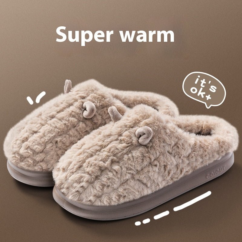 Winter Warm Indoor Home Thick Bottom Non Slip Cotton Slippers $38.50 Dana Fashion Color: Coffee Size: 40to41 Women's shoes Product information: Color: pink, light green, white, gray, brown Size: 36-37,38-39,40-41,42-43,44-45 Sole craft: sewing shoes Sole