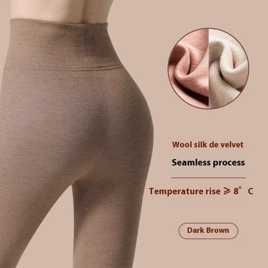 Winter Warm Leggings Cashmere Plus Velvet Tight Pants Fashion High Waist Slim Fit Trousers For Women Clothing $34.07 Dana Fashion Colour: Coffee Size: 2XL Women's clothing Overview: Unique design, stylish and beautiful. Good material, comfortable wear. A