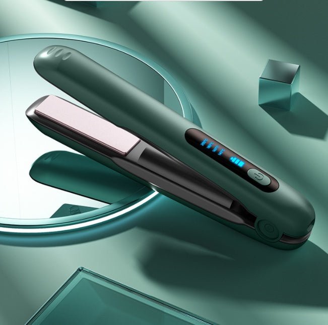 Wireless Hair Straightener Flat Iron Mini 2 IN 1 Roller USB 5000mAh Max 200 Degree Portable Cordless Curler 4 Levels Dry And Wet Uses $39.00 Dana Fashion Color: Green Beauty Tools Overview: [4 Adjustable Temperature Setting ]flat iron with adjustable temp