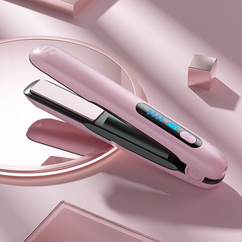 Wireless Hair Straightener Flat Iron Mini 2 IN 1 Roller USB 5000mAh Max 200 Degree Portable Cordless Curler 4 Levels Dry And Wet Uses $39.00 Dana Fashion Color: Black Beauty Tools Overview: [4 Adjustable Temperature Setting ]flat iron with adjustable temp