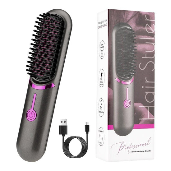 Wireless Straight Comb USB Charging Hairdressing Comb Rolls $69.95 Dana Fashion power: USB Beauty Tools Product information: Power supply: USB Power supply mode: Wireless (lithium battery) Product color: gray Battery: 5v 1-2A 5200mAh Charging time: 4 hour