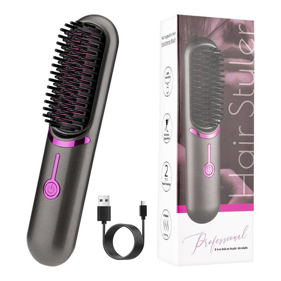 Wireless Straight Comb USB Charging Hairdressing Comb Rolls $69.95 Dana Fashion power: USB Beauty Tools Product information: Power supply: USB Power supply mode: Wireless (lithium battery) Product color: gray Battery: 5v 1-2A 5200mAh Charging time: 4 hour