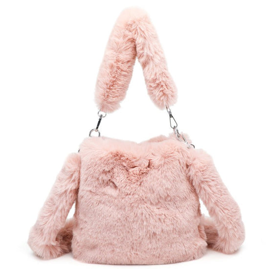 Women Fluffy Shoulder Bag Top-handle Bag Female Autumn Winter Handbag Plush Tote Girls Fashion Shopping Bags Handbags For Women $34.14 Dana Fashion Color: Black Size: 22x22x4CM Women's Bags Overview: 【High Quality Material】The outer material of this fluff