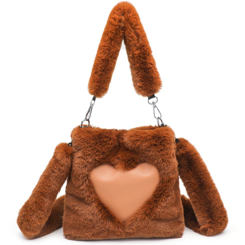 Women Fluffy Shoulder Bag Top-handle Bag Female Autumn Winter Handbag Plush Tote Girls Fashion Shopping Bags Handbags For Women $34.14 Dana Fashion Color: Brown Size: 22x22x4CM Women's Bags Overview: 【High Quality Material】The outer material of this fluff