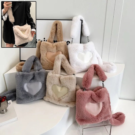 Women Fluffy Shoulder Bag Top-handle Bag Female Autumn Winter Handbag Plush Tote Girls Fashion Shopping Bags Handbags For Women $34.14 Dana Fashion Color: Black Size: 22x22x4CM Women's Bags Overview: 【High Quality Material】The outer material of this fluff