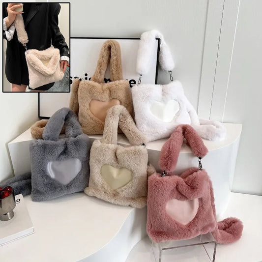 Women Fluffy Shoulder Bag Top-handle Bag Female Autumn Winter Handbag Plush Tote Girls Fashion Shopping Bags Handbags For Women $34.14 Dana Fashion Color: Black Size: 22x22x4CM Women's Bags Overview: 【High Quality Material】The outer material of this fluff