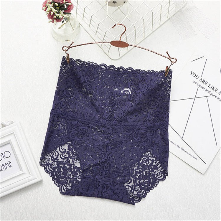 Women Sexy Lace Underwear $38.00 Dana Fashion Color: Dark Blue Size: 3XL Women's clothing Description Features: Brand New and high quality! Fashion design, transparent lace with floral makes you look more sexy. Style: Sexy, Fashion Type: High Waist Briefs