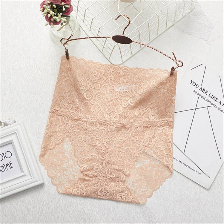 Women Sexy Lace Underwear $38.00 Dana Fashion Color: Apricot Size: 3XL Women's clothing Description Features: Brand New and high quality! Fashion design, transparent lace with floral makes you look more sexy. Style: Sexy, Fashion Type: High Waist Briefs M