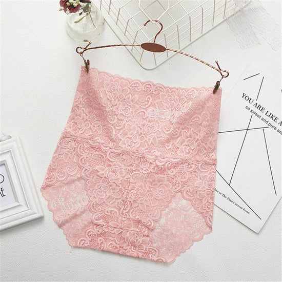 Women Sexy Lace Underwear $38.00 Dana Fashion Color: Pink Size: 3XL Women's clothing Description Features: Brand New and high quality! Fashion design, transparent lace with floral makes you look more sexy. Style: Sexy, Fashion Type: High Waist Briefs Mate