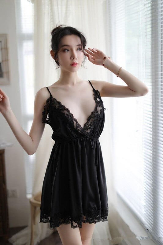Women sexy nightgown ladies pajamas underwear women sexy nightgown ladies pajamas underwear $48.69 Dana Fashion Color: Black Size: One size Women's clothing Main fabric composition: rabbit hair The content of main fabric ingredients: 50 (%) Product Catego