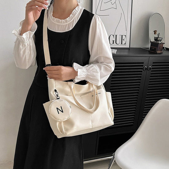 Women Shoulder Crossbody Bag Canvas Tote Messenger Bag 2024 Ladies Hand Bags Female Handbag $26.07 Dana Fashion Color: Beige Women's Bags Overview: Unique design, stylish and beautiful. Good material, comfortable wear. A variety of colors, any choice. Pro