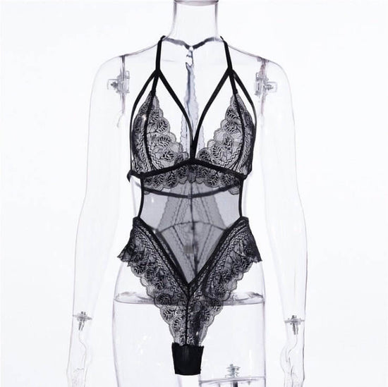 Women Teddy Hot Erotic Dress V-neck Underwear Transparent Lace Mesh Sheer Lenceria Babydoll Costumes Bodysuits $39.50 Dana Fashion Color: Black Size: L Women's clothing Product information: Fabric Name: Lace Main fabric composition: Polyester (polyester)