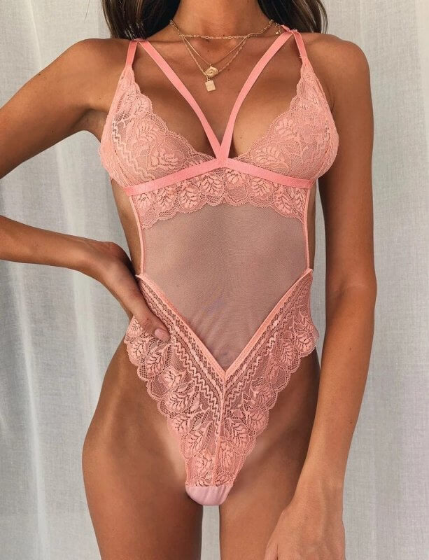 Women Teddy Hot Erotic Dress V-neck Underwear Transparent Lace Mesh Sheer Lenceria Babydoll Costumes Bodysuits $39.50 Dana Fashion Color: Black Size: L Women's clothing Product information: Fabric Name: Lace Main fabric composition: Polyester (polyester)