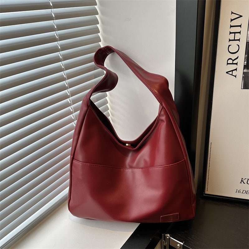 Women Vintage Hobo Bag Casual PU Leather Shoulder Bag Large Capacity Retro Tote Handbag Soft Underarm Bag Fall Winter Bag $30.00 Dana Fashion Color: Wine Red Women's Bags Overview: Unique design, stylish and beautiful. Good material, comfortable wear. A v