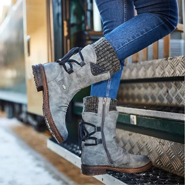 Women Winter Boots Mid-Calf Snow Boots $40.00 Dana Fashion Color: Grey Size: 35 Women's shoes Product information: SUpper material: microfiber Sole Material: Rubber Color: red, black, purple, blue, khaki, gray Size: 35,36,37,38,39,40,41,42,43 Popular boot