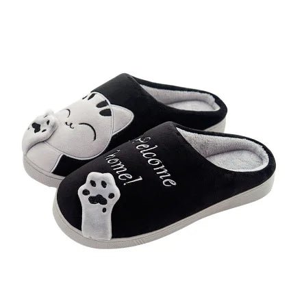 Women Winter Warm Slippers Cartoon Cat Shoes Furry Plush Slides Round $30.99 Dana Fashion Color: black Shoe Size: 42-43 Shoes Type: Home Cotton Shoes Applicable Place: Indoor Upper Material: Cotton Fabric Closure Type: Pull On Heel Height: Flat (≤1cm) Hig