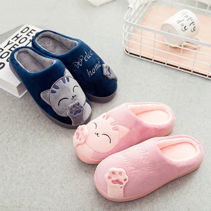 Women Winter Warm Slippers Cartoon Cat Shoes Furry Plush Slides Round $31.99 Dana Fashion Color: Brown Shoe Size: 44-45 Shoes Type: Home Cotton Shoes Applicable Place: Indoor Upper Material: Cotton Fabric Closure Type: Pull On Heel Height: Flat (≤1cm) Hig