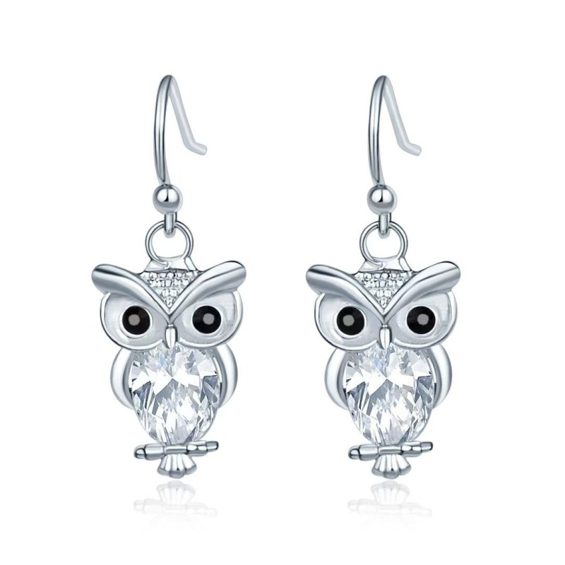 Women's Animal Stud Earrings Owl $8.99 Dana Fashion Color: Silver White Diamond Women's Accessories Product information: Treatment Process: Electroplating Color: silver white diamond, silver purple diamond, rose gold White Diamond Applicable population: F