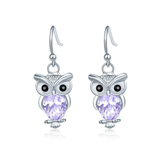 Women's Animal Stud Earrings Owl $8.99 Dana Fashion Color: Rose Gold White Diamond Women's Accessories Product information: Treatment Process: Electroplating Color: silver white diamond, silver purple diamond, rose gold White Diamond Applicable population