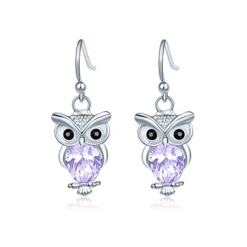 Women's Animal Stud Earrings Owl $8.99 Dana Fashion Color: Rose Gold White Diamond Women's Accessories Product information: Treatment Process: Electroplating Color: silver white diamond, silver purple diamond, rose gold White Diamond Applicable population