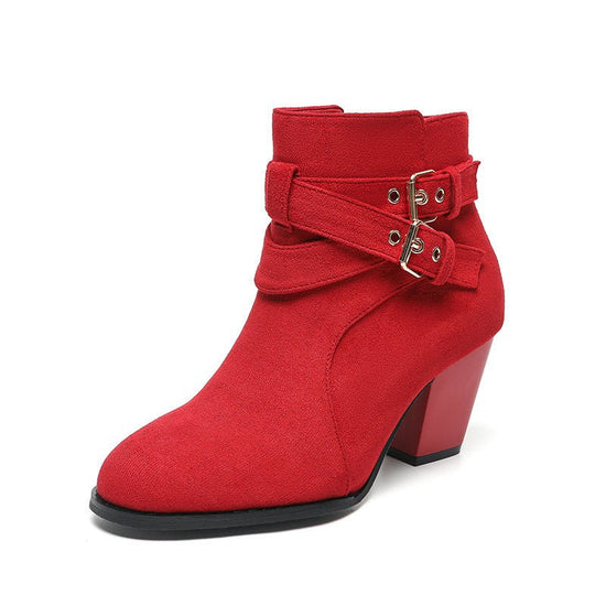 Women's Ankle Boots New Fashion Ankle Boots Comfortable Suede $61.81 Dana Fashion Color: Apricot Size: 35 Women's shoes Product information: Pattern: solid color Lining material: Other Color: Black, royal blue, Army Green, camel, apricot, Red Heel height: