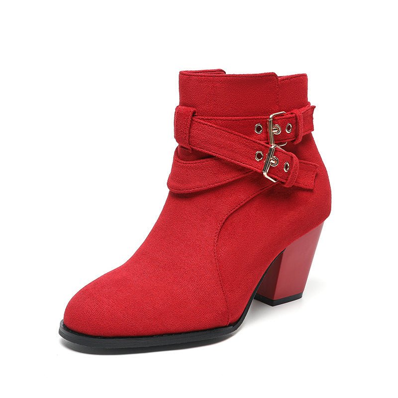 Women's Ankle Boots New Fashion Ankle Boots Comfortable Suede $61.81 Dana Fashion Color: Apricot Size: 35 Women's shoes Product information: Pattern: solid color Lining material: Other Color: Black, royal blue, Army Green, camel, apricot, Red Heel height: