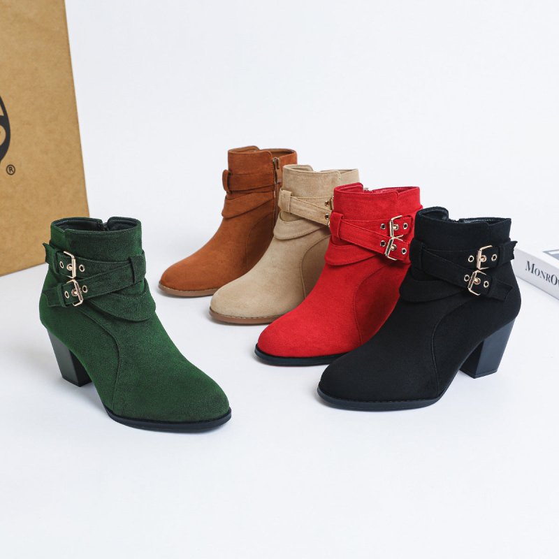 Women's Ankle Boots New Fashion Ankle Boots Comfortable Suede $61.81 Dana Fashion Color: Apricot Size: 35 Women's shoes Product information: Pattern: solid color Lining material: Other Color: Black, royal blue, Army Green, camel, apricot, Red Heel height: