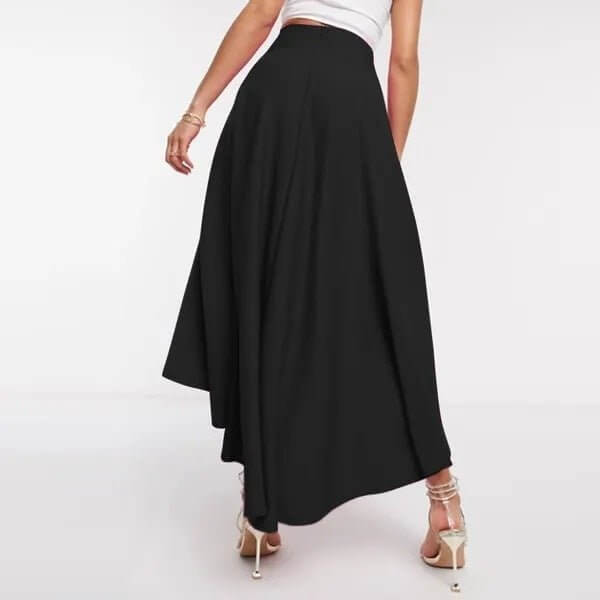 Women's Asymmetric High Waist Dress $32.90 Dana Fashion Color: Black Size: 4XL Women's clothing Product information: Fabric name: Polyester Color: black, pink Elasticity: Micro elasticity Size: S,M,L,XL,XXL,XXXL,4XL,5XL Skirt length: mid-length skirt Popu