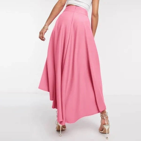 Women's Asymmetric High Waist Dress $32.90 Dana Fashion Color: Black Size: 4XL Women's clothing Product information: Fabric name: Polyester Color: black, pink Elasticity: Micro elasticity Size: S,M,L,XL,XXL,XXXL,4XL,5XL Skirt length: mid-length skirt Popu